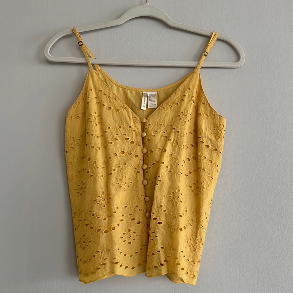 Yellow floral tank top